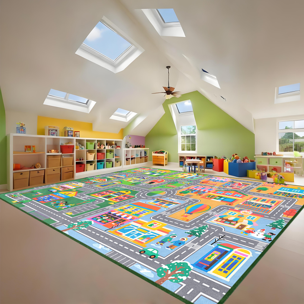 City Life Traffic Road Kids Area Rug Play Mat | CozyLil