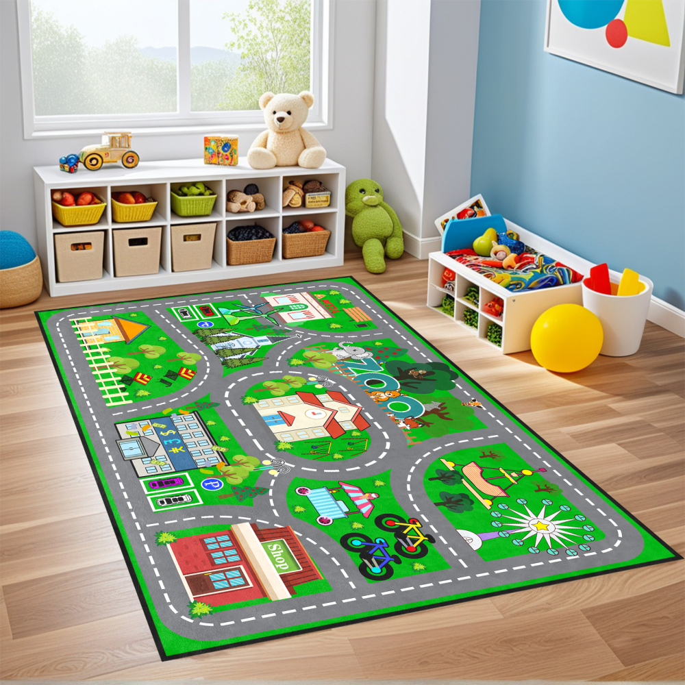 Race Track Car Playmat Rug | CozyLil