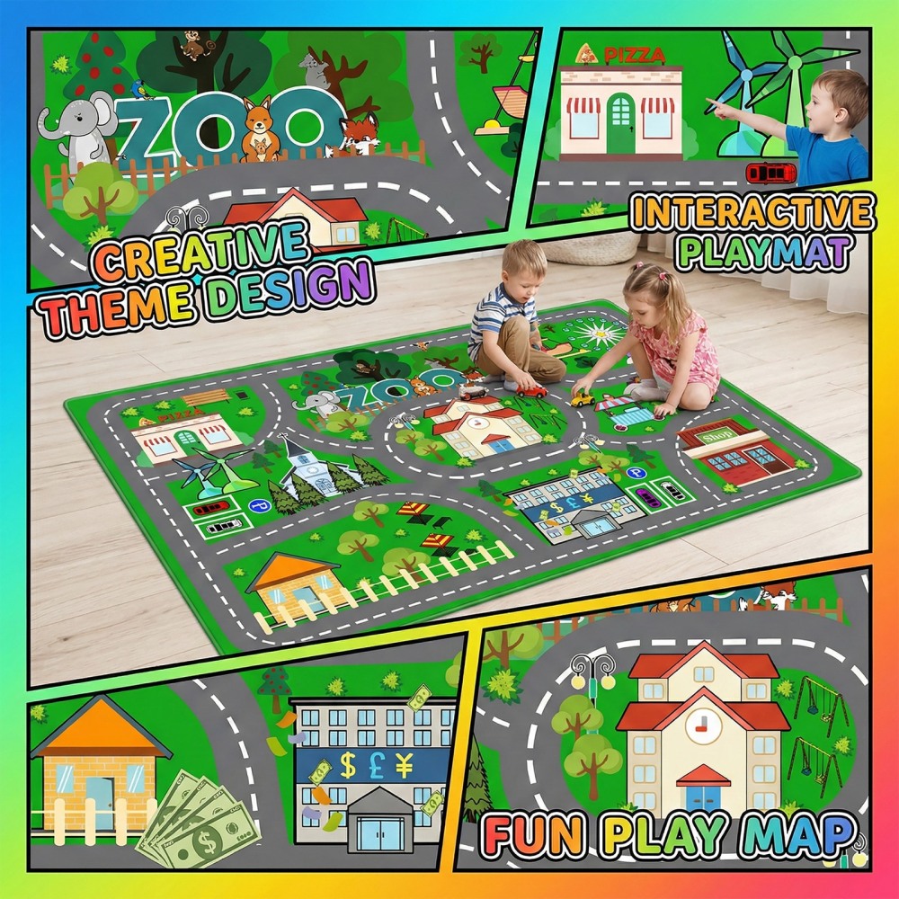 Race Track Car Playmat Rug | CozyLil