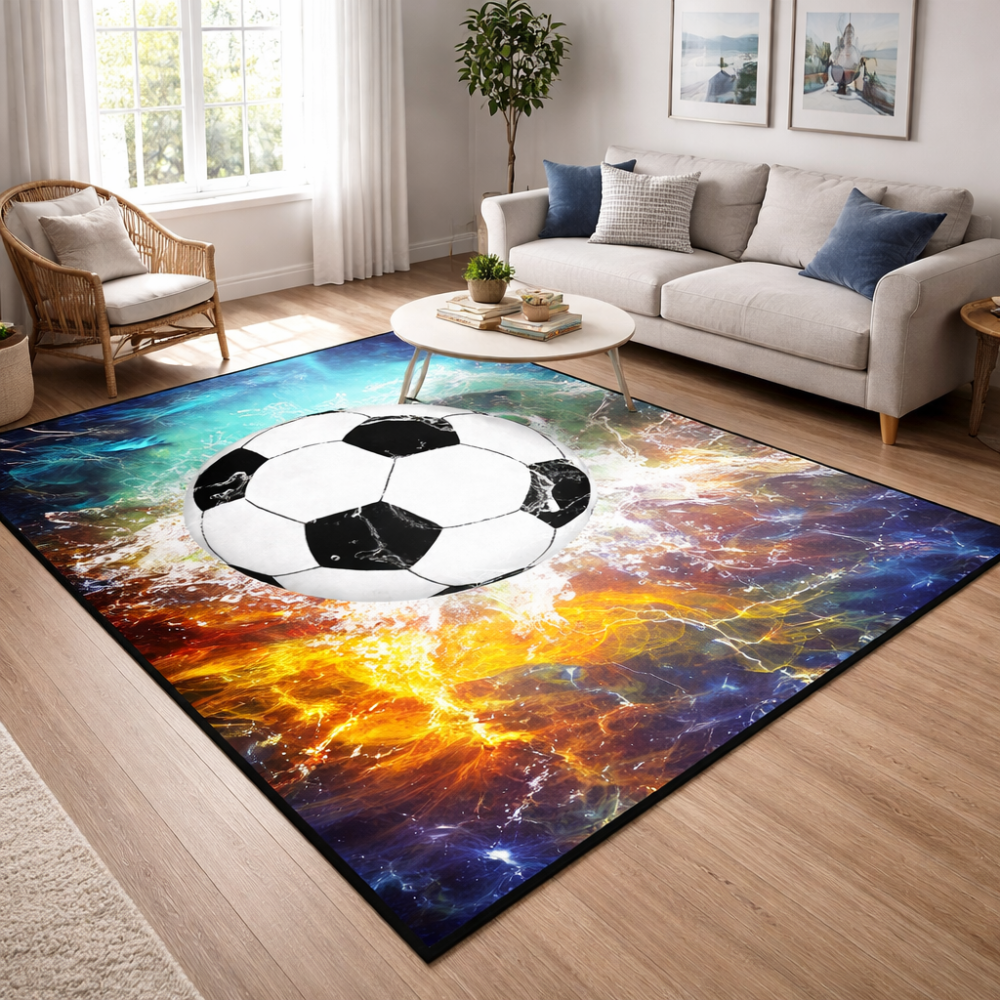 Soccer Field Sports Area Rug for Boys Room | CozyLil