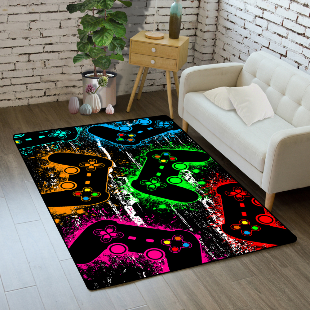 Green Gamepad Gamer Area Rug for Kids Room | CozyLil