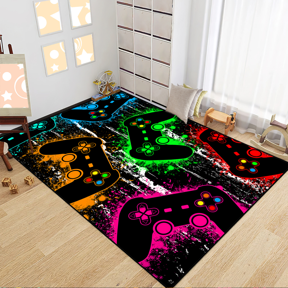 Green Gamepad Gamer Area Rug for Kids Room | CozyLil