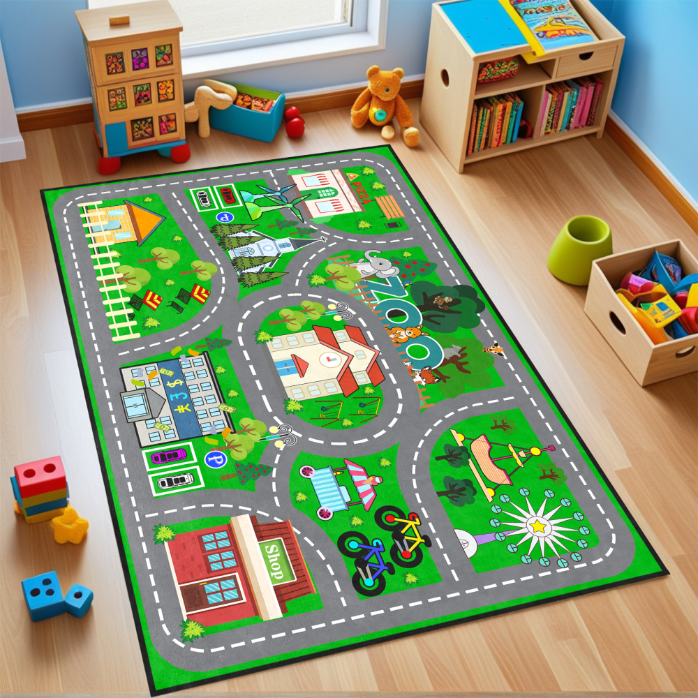 Race Track Car Playmat Rug | CozyLil