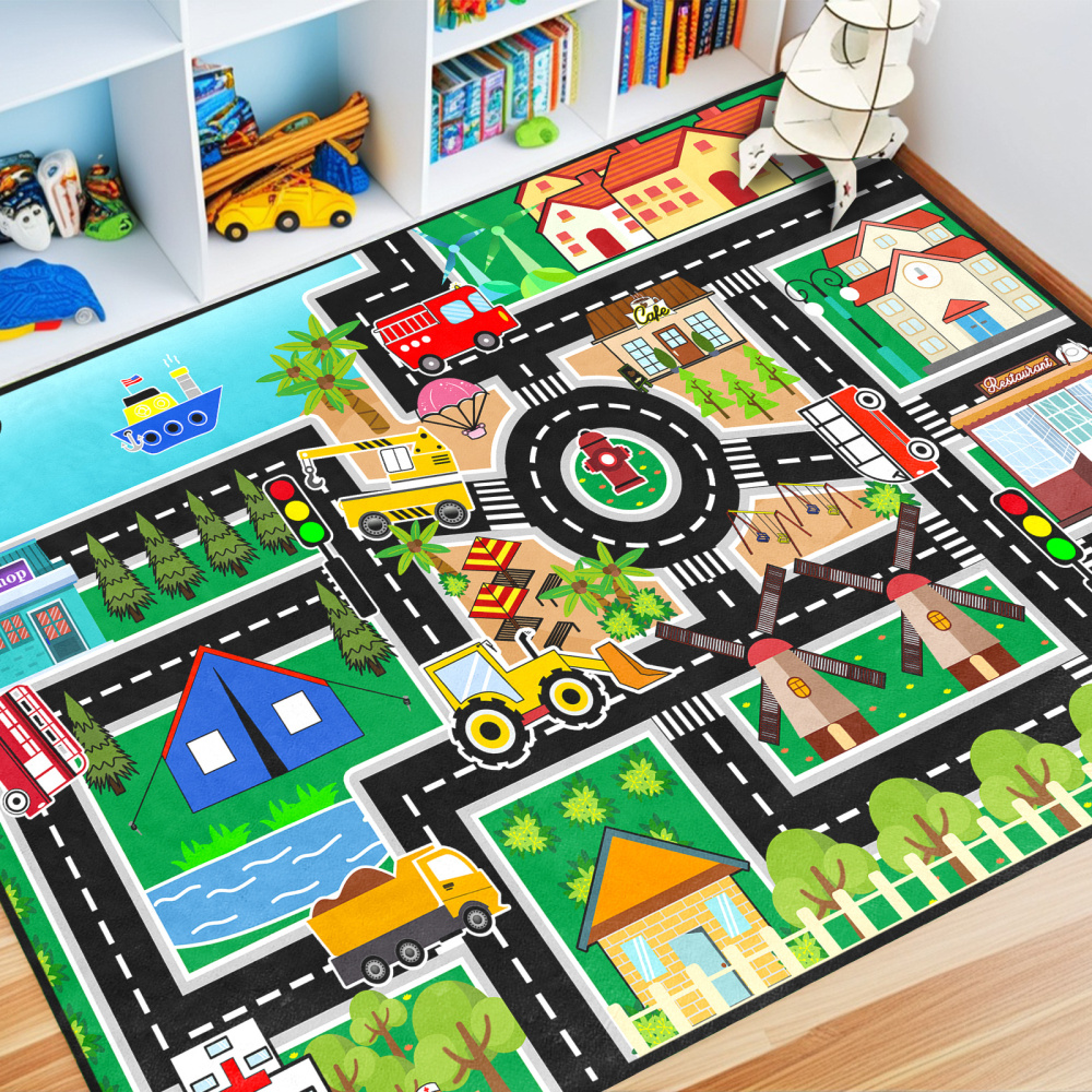 Educational Traffic Road Car Play Mat Rug | CozyLil