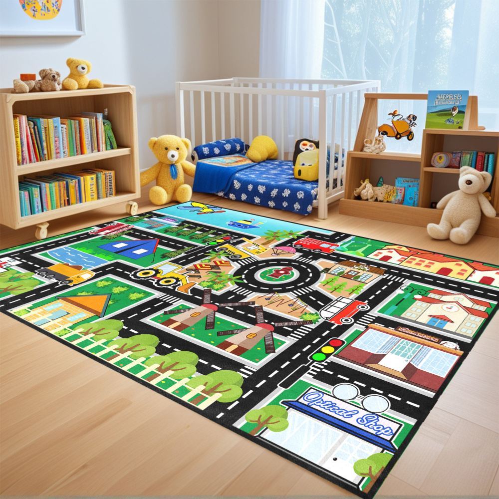 Educational Traffic Road Car Play Mat Rug | CozyLil