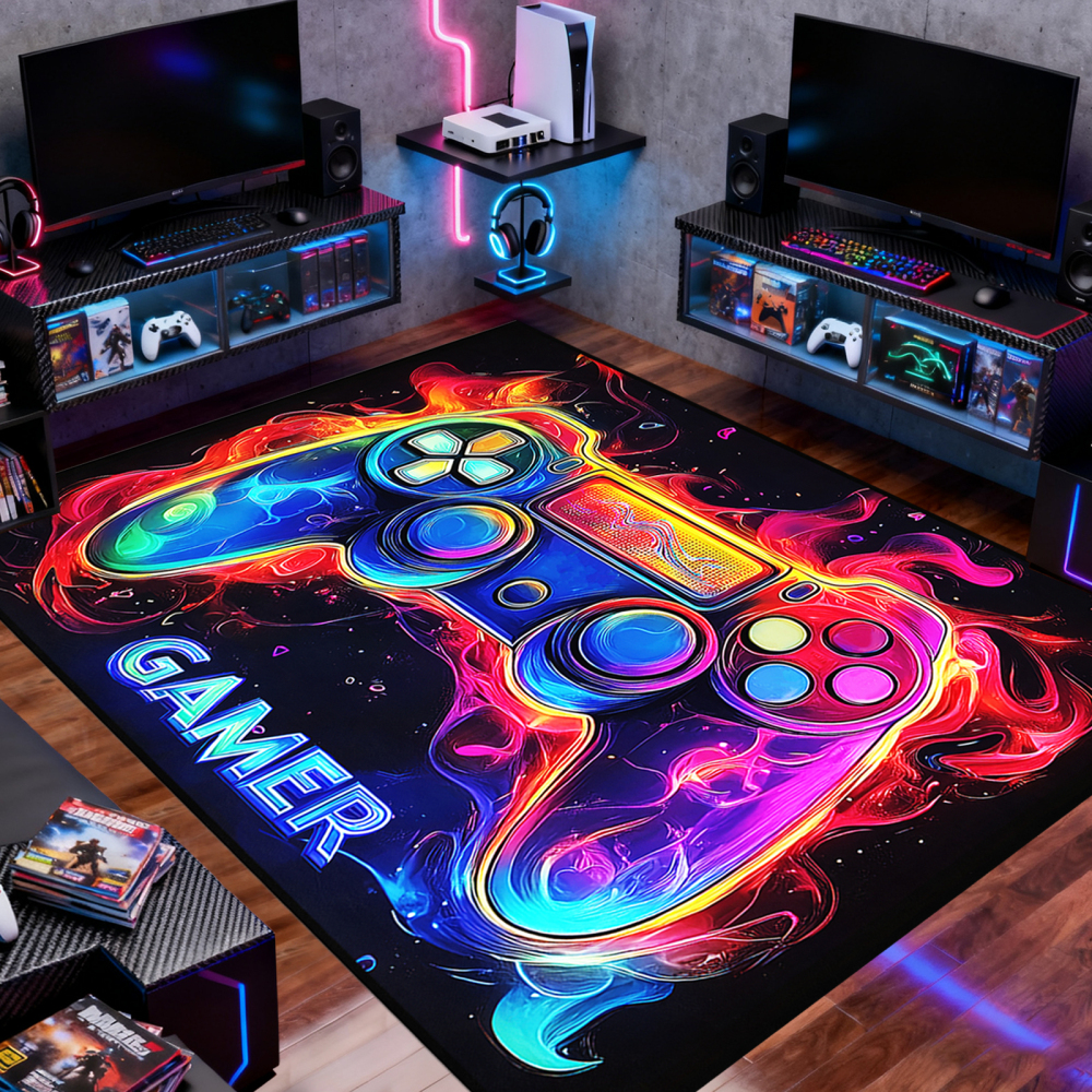 Purple Gamer Area Rug for Boys Bedroom | CozyLil