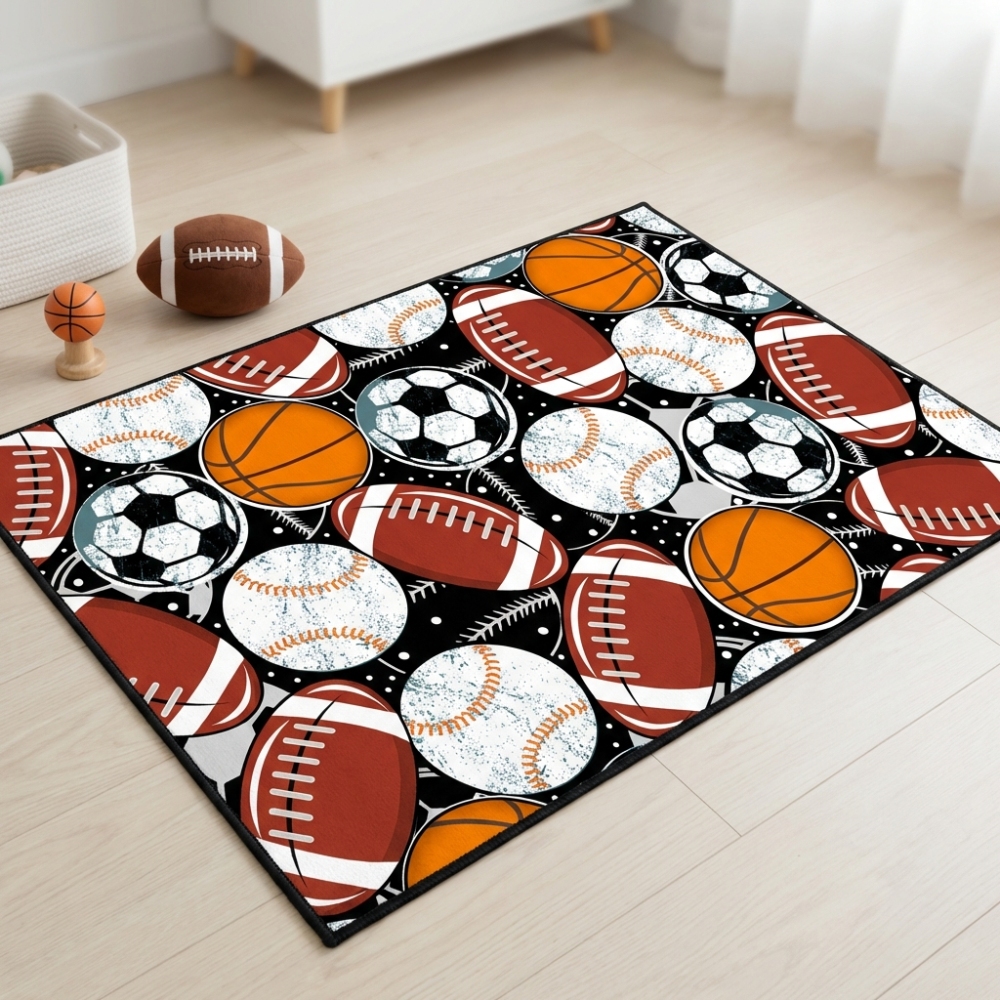Kids Sports Balls Area Rug | CozyLil