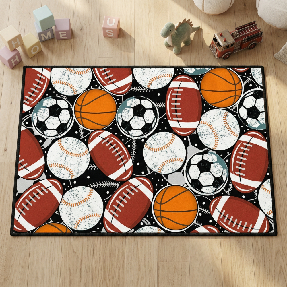 Kids Sports Balls Area Rug | CozyLil