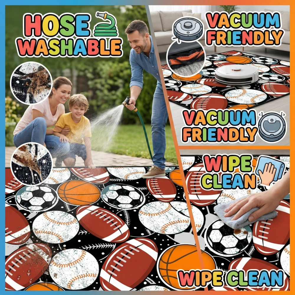 Kids Sports Balls Area Rug | CozyLil