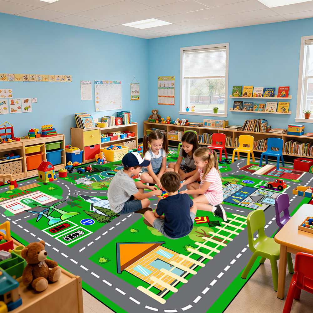 Race Track Car Playmat Rug | CozyLil