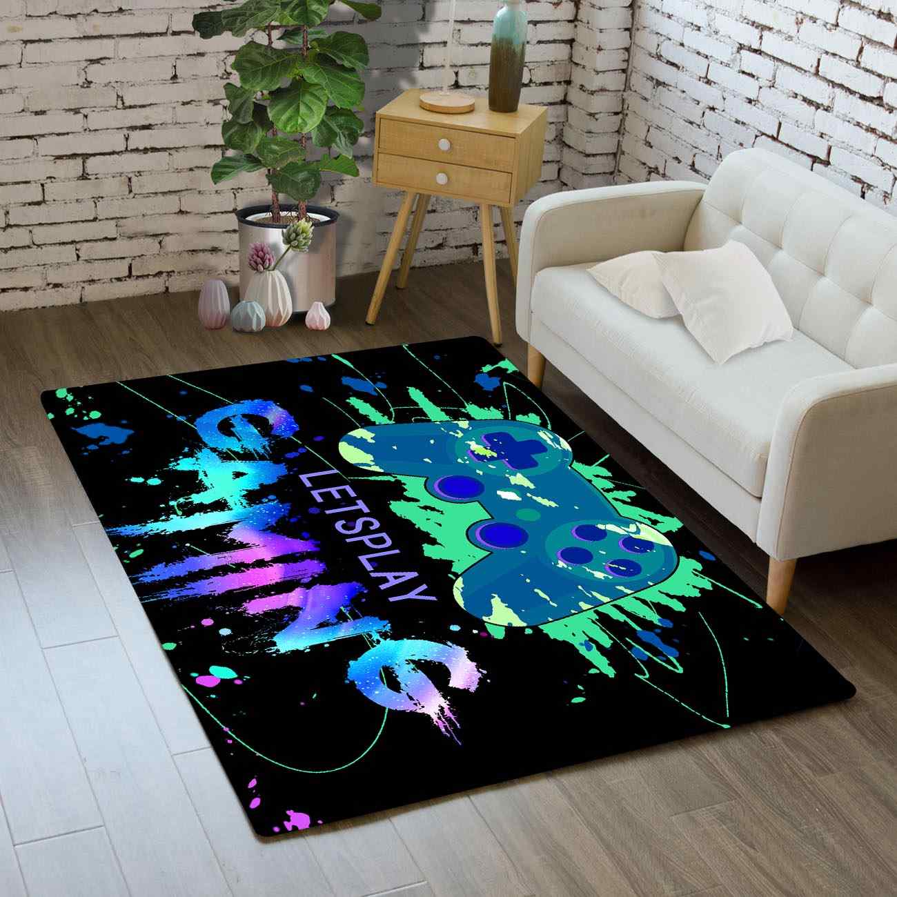Blue Gamepad Video Game Area Rug for Boys Bedroom | CozyLil