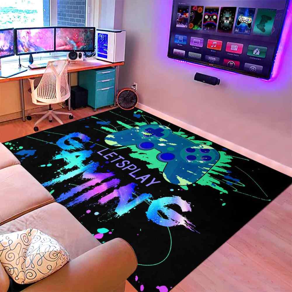 Blue Gamepad Video Game Area Rug for Boys Bedroom | CozyLil