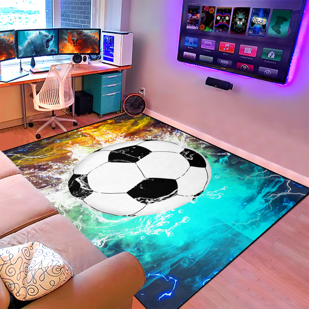 Soccer Field Sports Area Rug for Boys Room | CozyLil