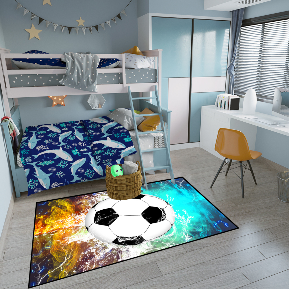 Soccer Field Sports Area Rug for Boys Room | CozyLil