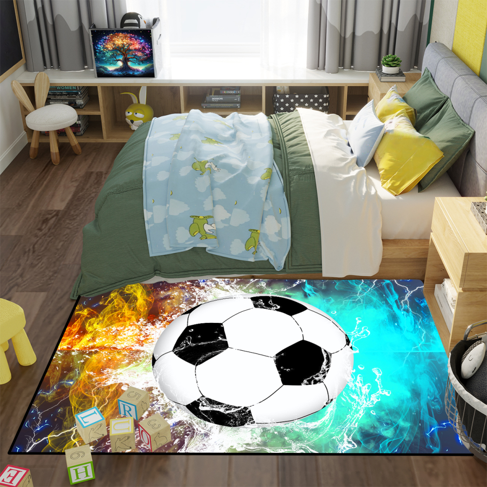 Soccer Field Sports Area Rug for Boys Room | CozyLil