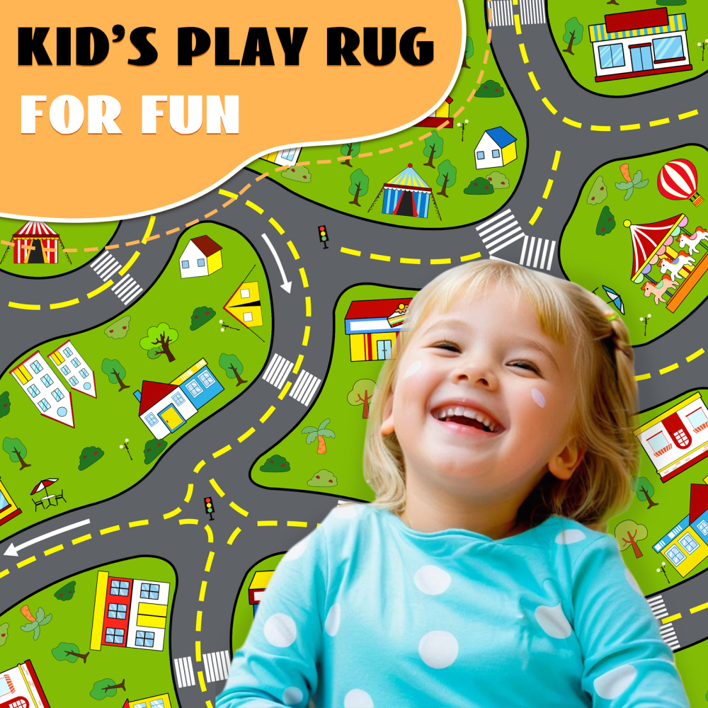 City Traffic Road Play Mat Educational Area Rug | CozyLil