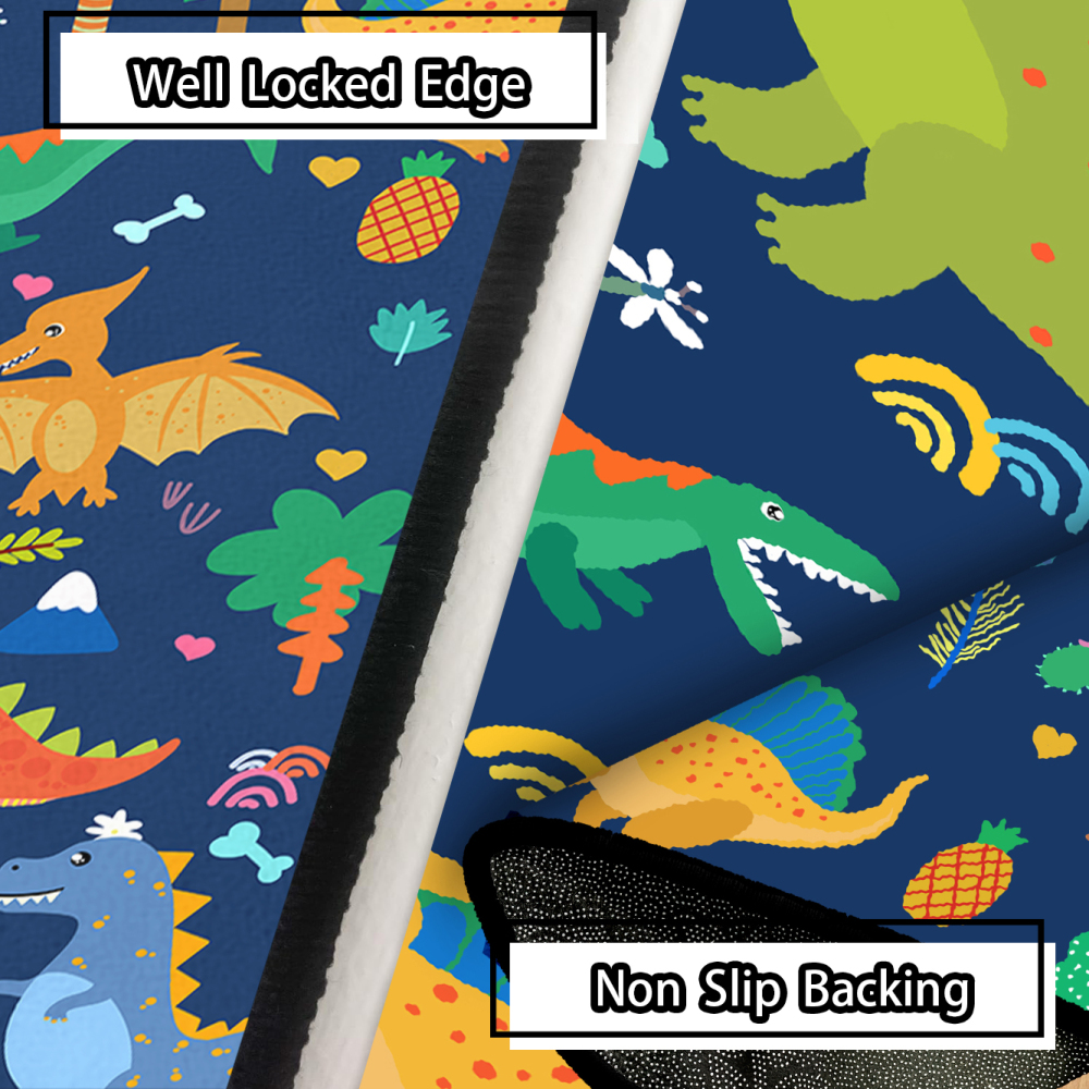 Cute Blue Cartoon Dinosaur Area Rug for Kids | CozyLil