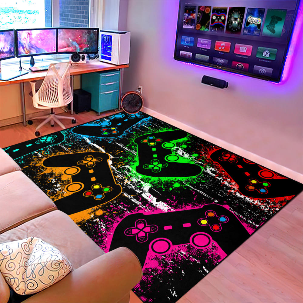 Green Gamepad Gamer Area Rug for Kids Room | CozyLil