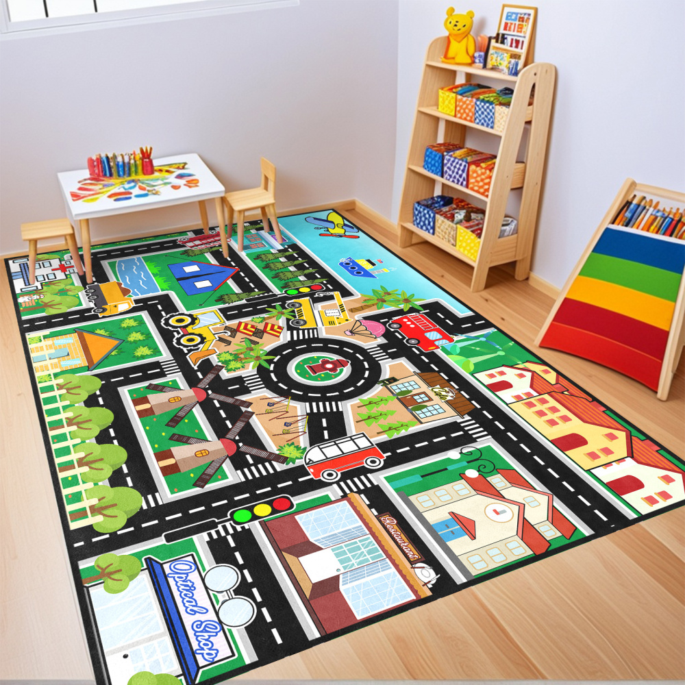 Educational Traffic Road Car Play Mat Rug | CozyLil
