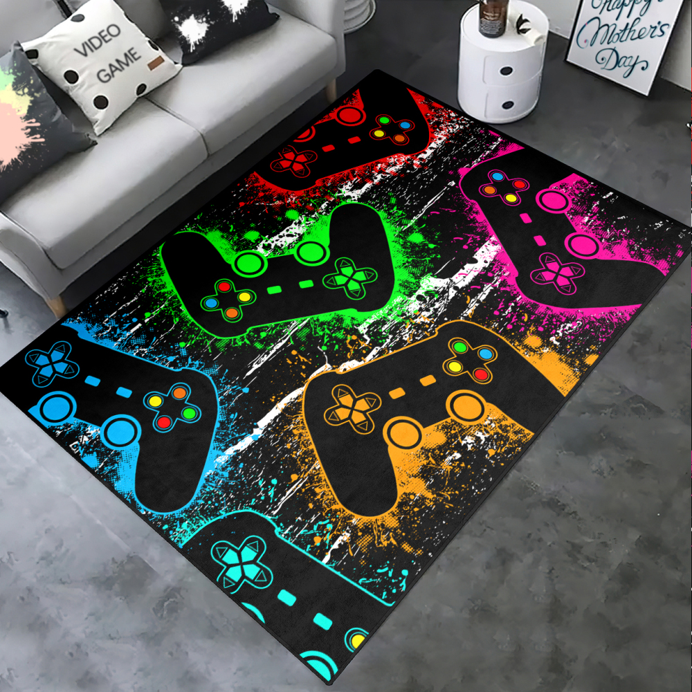 Green Gamepad Gamer Area Rug for Kids Room | CozyLil