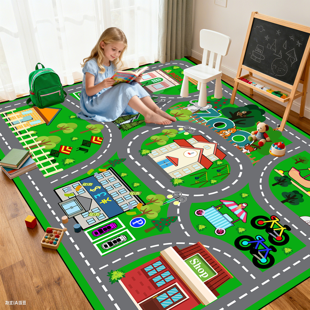 Race Track Car Playmat Rug | CozyLil