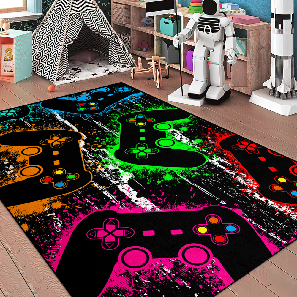 Green Gamepad Gamer Area Rug for Kids Room | CozyLil