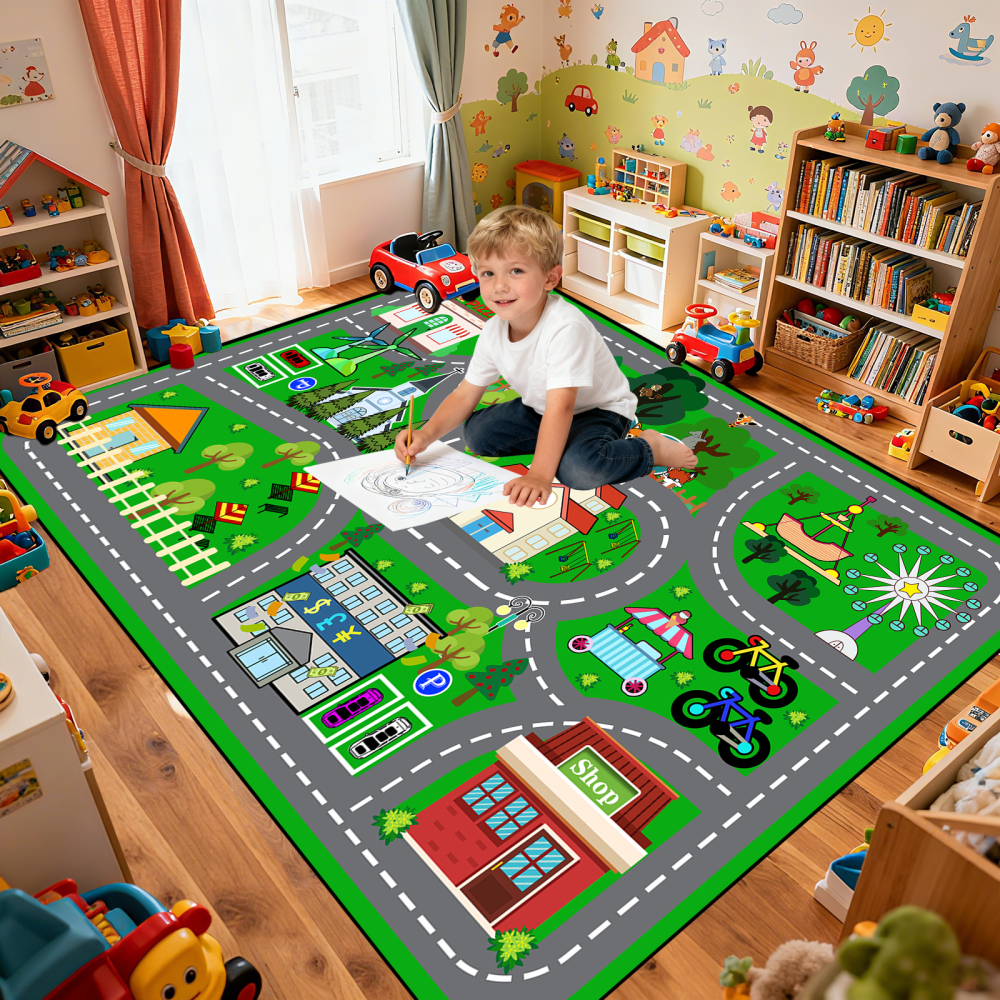 Race Track Car Playmat Rug | CozyLil