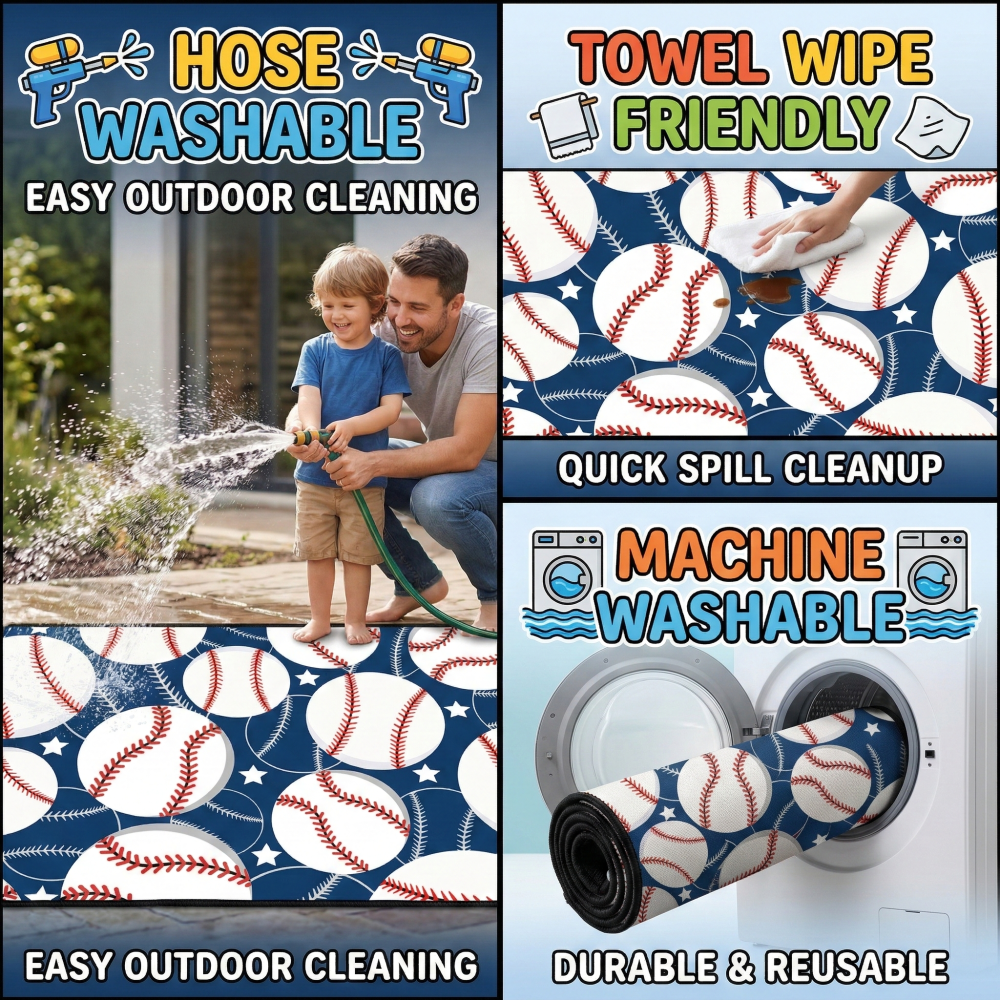 Kids Baseball Rug Sports Room Carpet For Boys Bedroom | CozyLil
