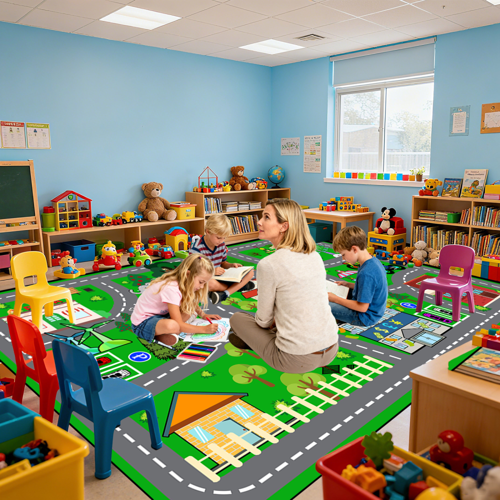 Race Track Car Playmat Rug | CozyLil