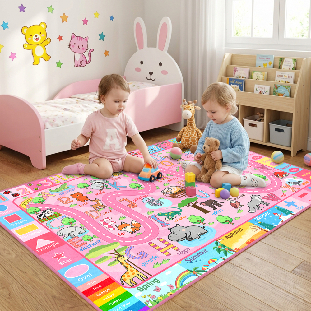 Educational Alphabet & Animals Kids Area Rug Play Mat | CozyLil