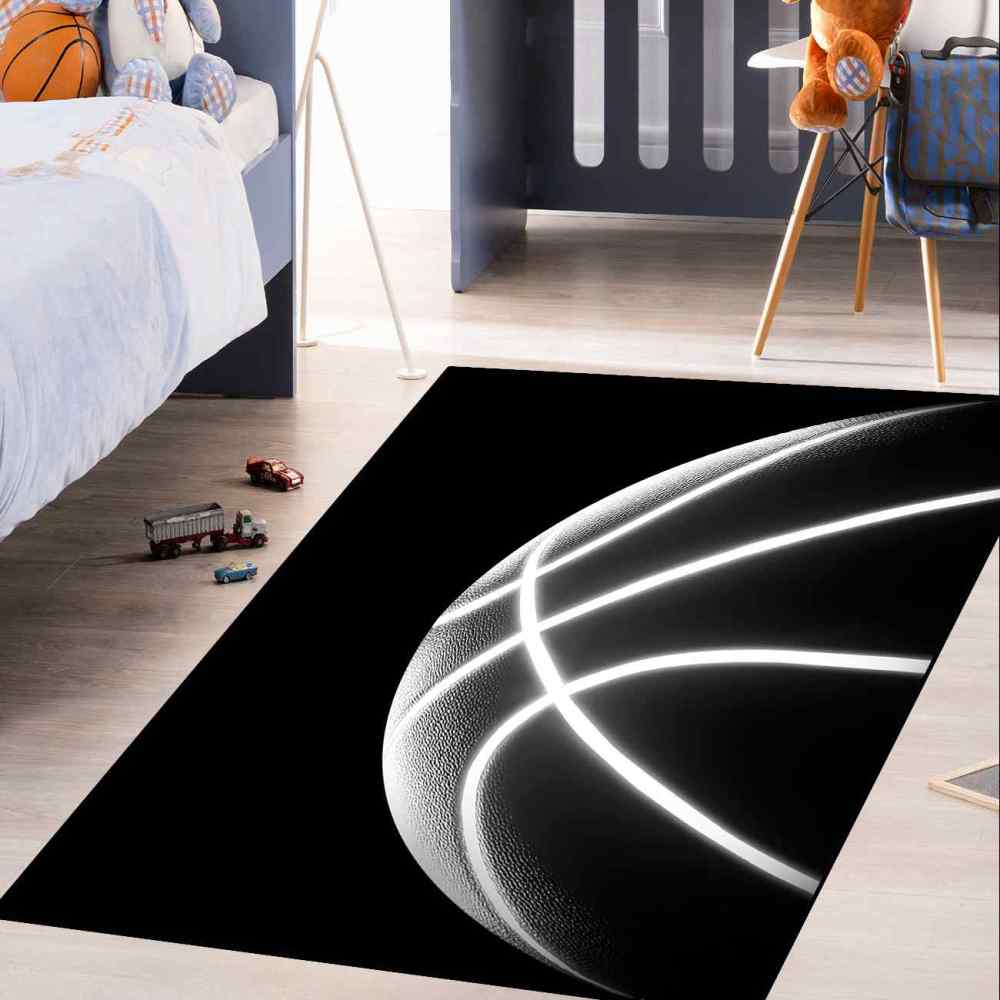 Luminous Basketball Kids Rug for Boys Room | CozyLil