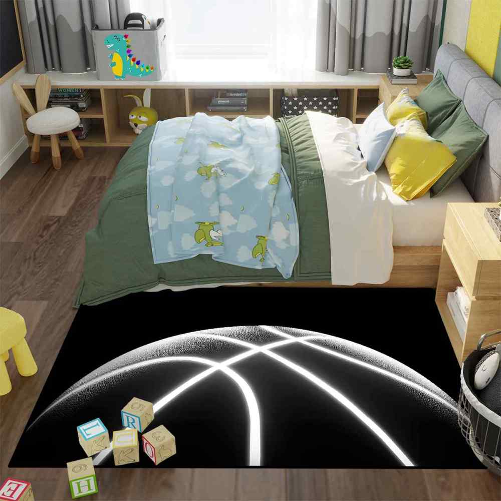Luminous Basketball Kids Rug for Boys Room | CozyLil