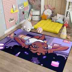 Purple Makeup Theme Black Girl Kids Play Mat for Girls Bedroom | CozyLil