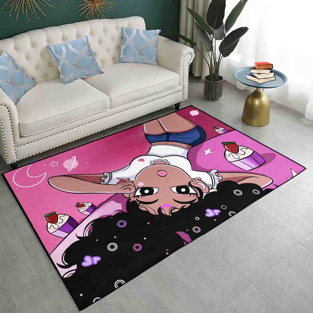 Pink Galaxy Cupcake Black Girl Area Rug for Girls Playroom | CozyLil
