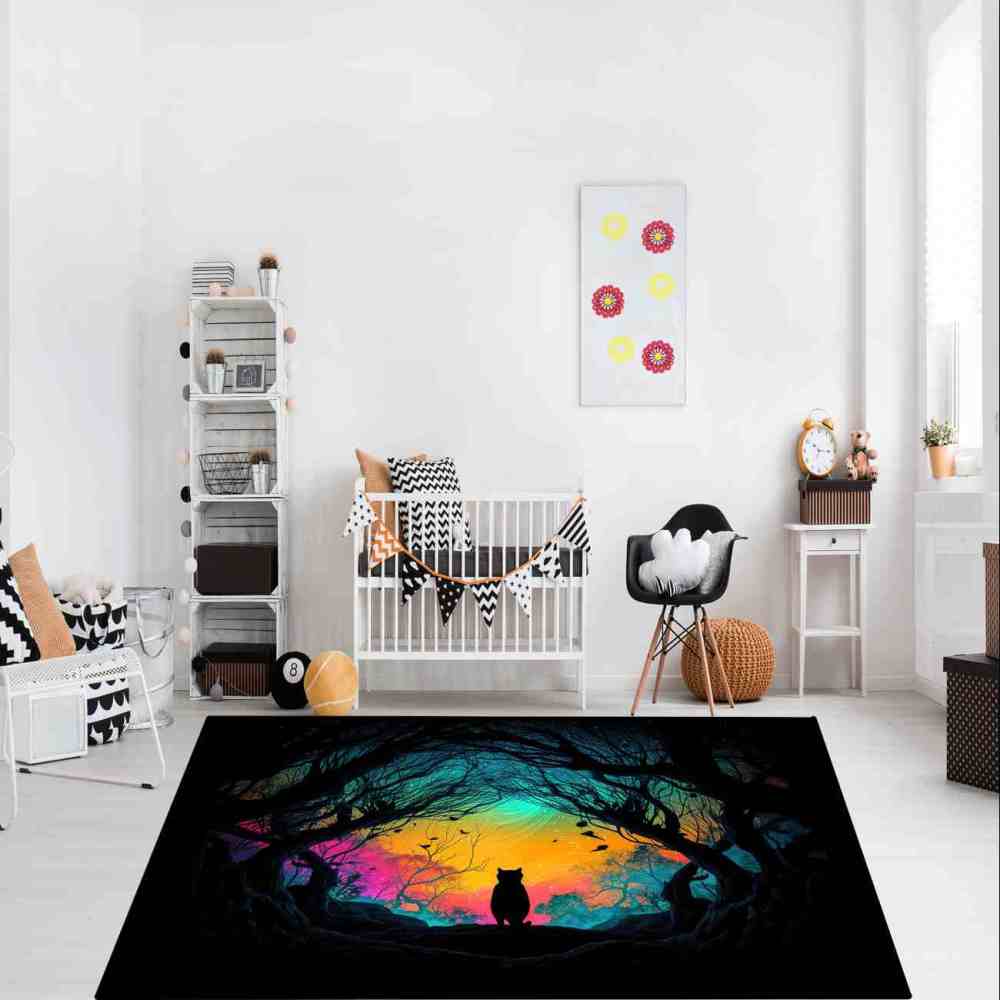 Swirling Sky Cat Portal Toddler Play Mat for Playroom | CozyLil