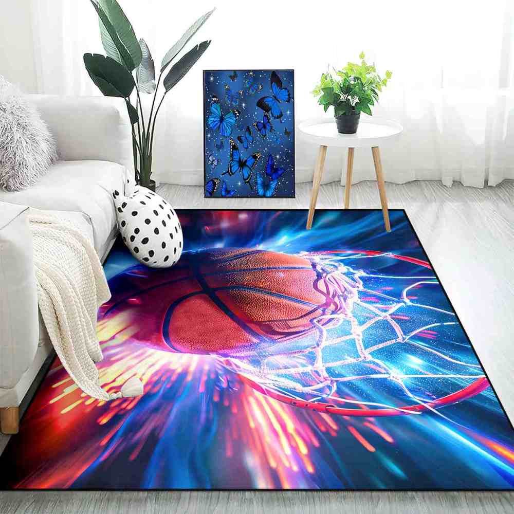 Red Flare Basketball Graphic Play Mat for Boys Bedroom | CozyLil