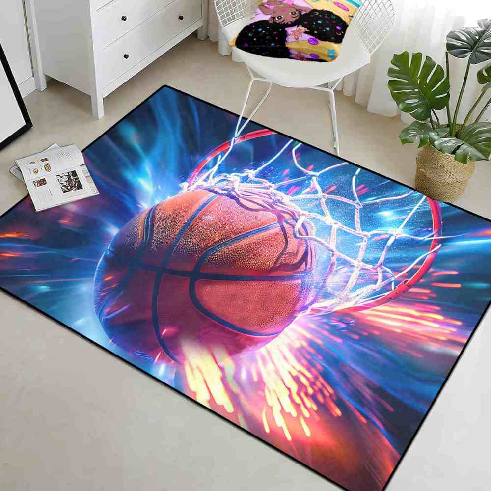 Red Flare Basketball Graphic Play Mat for Boys Bedroom | CozyLil