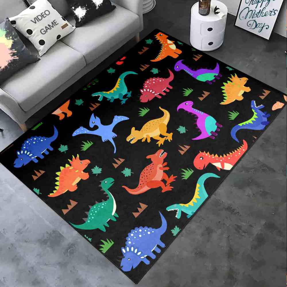 Colorful Cartoon Dinosaur Graphic Toddler Boys Nursery Play Mat | CozyLil