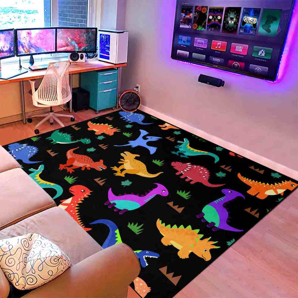 Colorful Cartoon Dinosaur Graphic Toddler Boys Nursery Play Mat | CozyLil