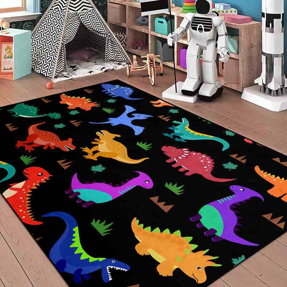 Colorful Cartoon Dinosaur Graphic Toddler Boys Nursery Play Mat | CozyLil