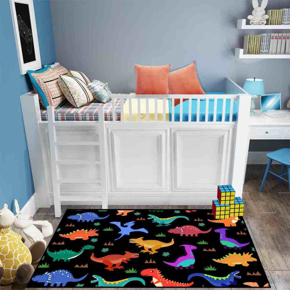 Colorful Cartoon Dinosaur Graphic Toddler Boys Nursery Play Mat | CozyLil