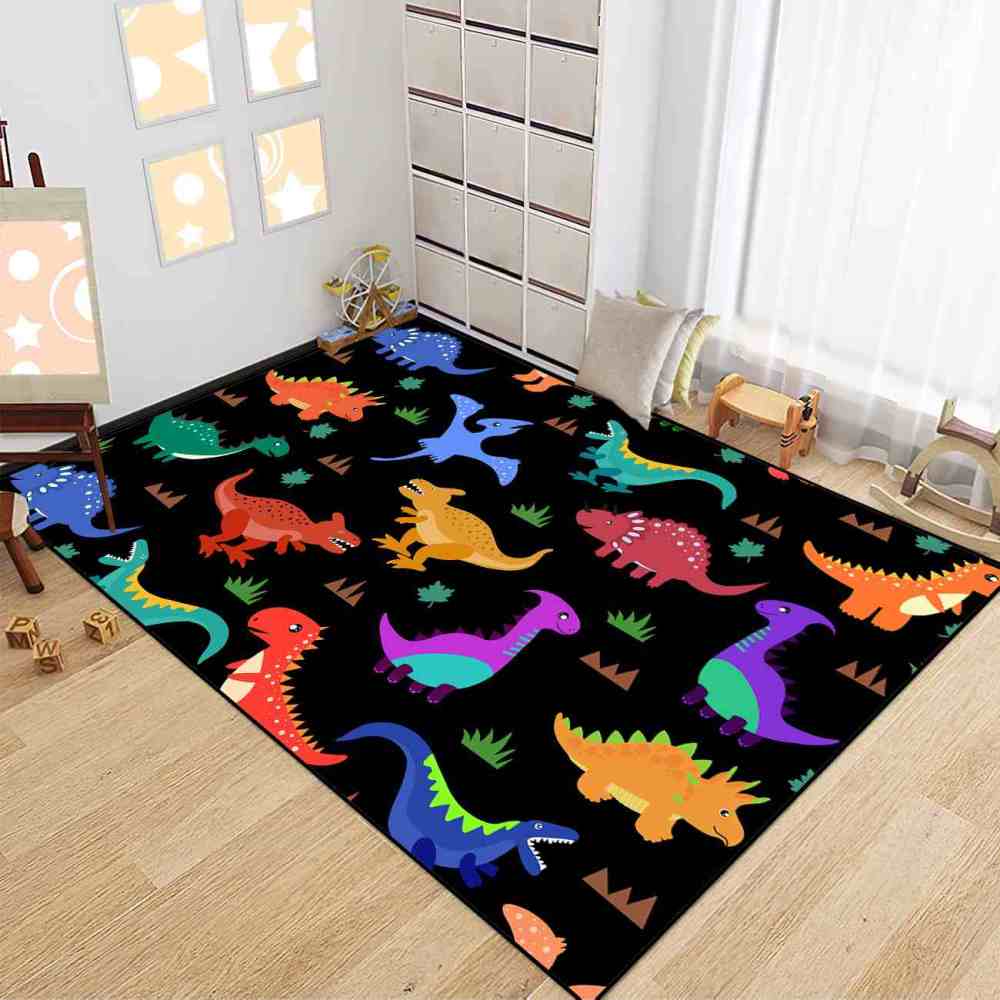 Colorful Cartoon Dinosaur Graphic Toddler Boys Nursery Play Mat | CozyLil