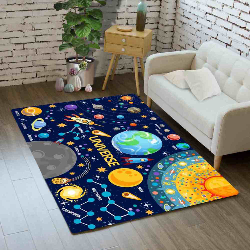 Universe Constellations & Planets Area Rug for Playroom | CozyLil