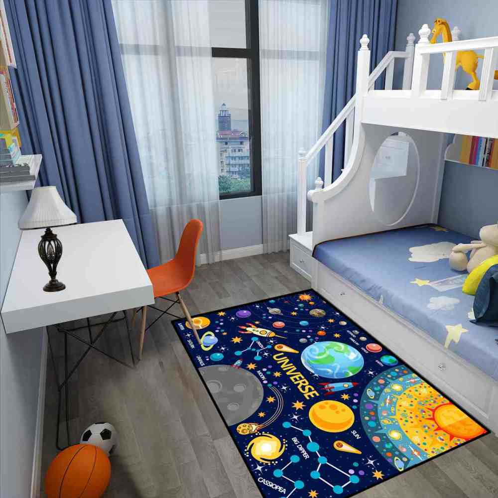 Universe Constellations & Planets Area Rug for Playroom | CozyLil