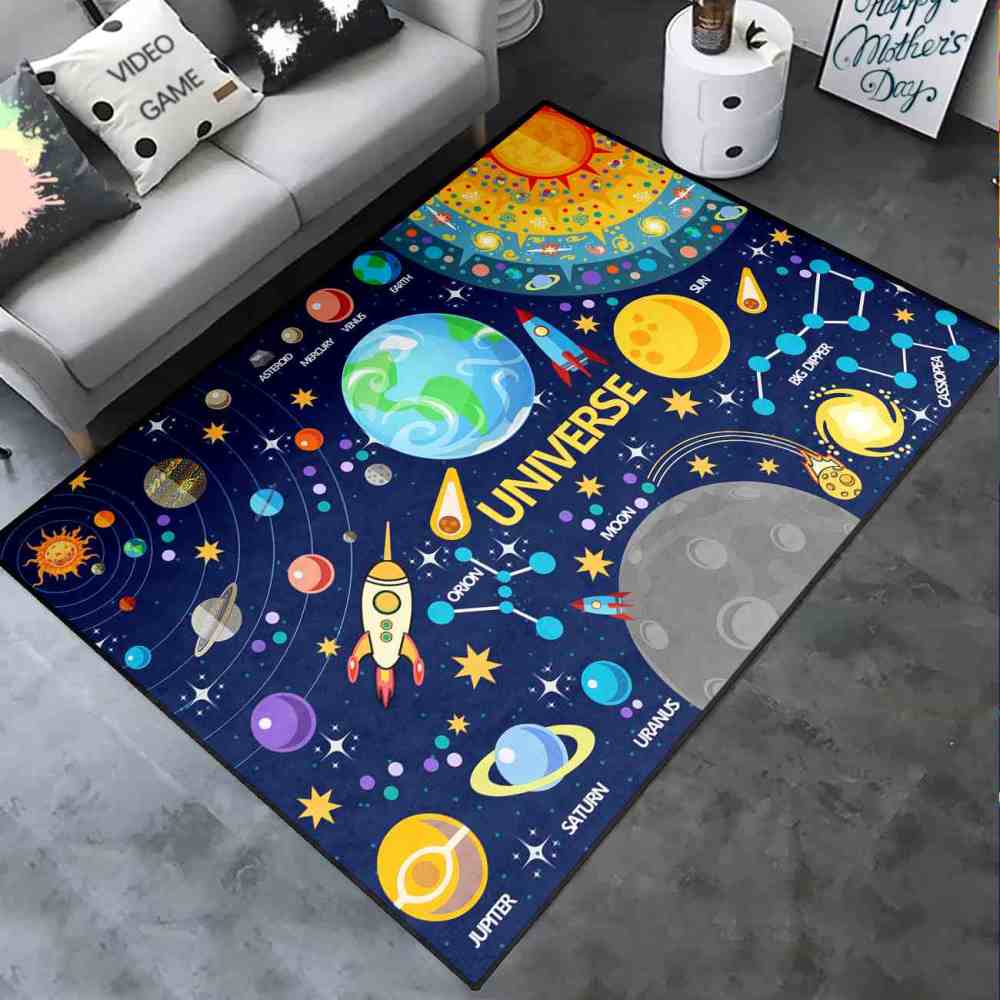 Universe Constellations & Planets Area Rug for Playroom | CozyLil