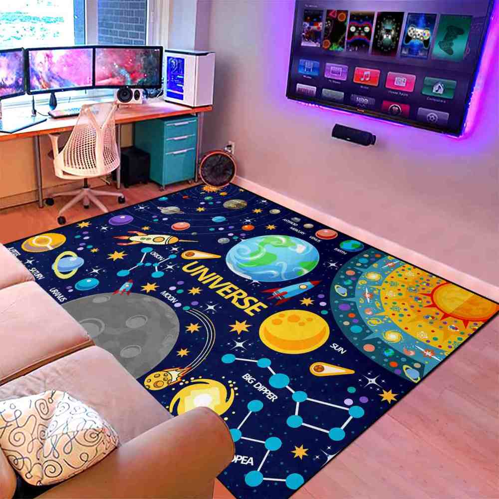 Universe Constellations & Planets Area Rug for Playroom | CozyLil