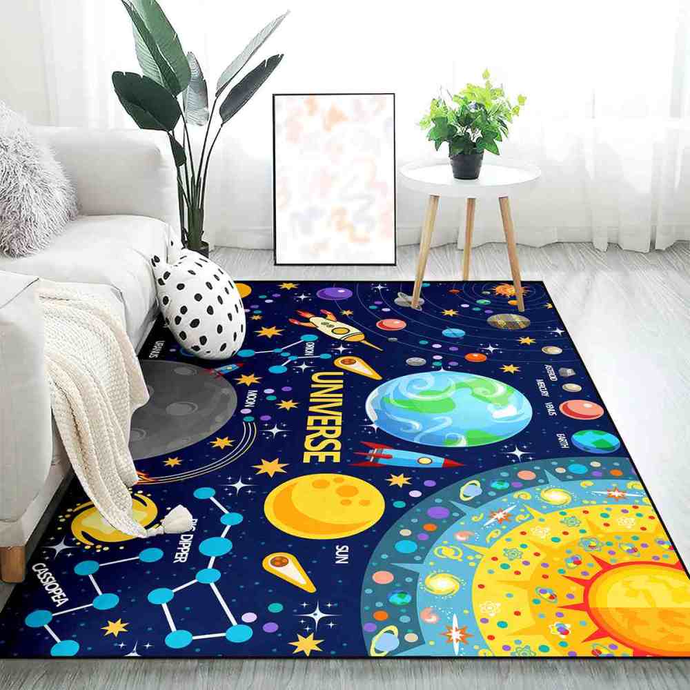 Universe Constellations & Planets Area Rug for Playroom | CozyLil