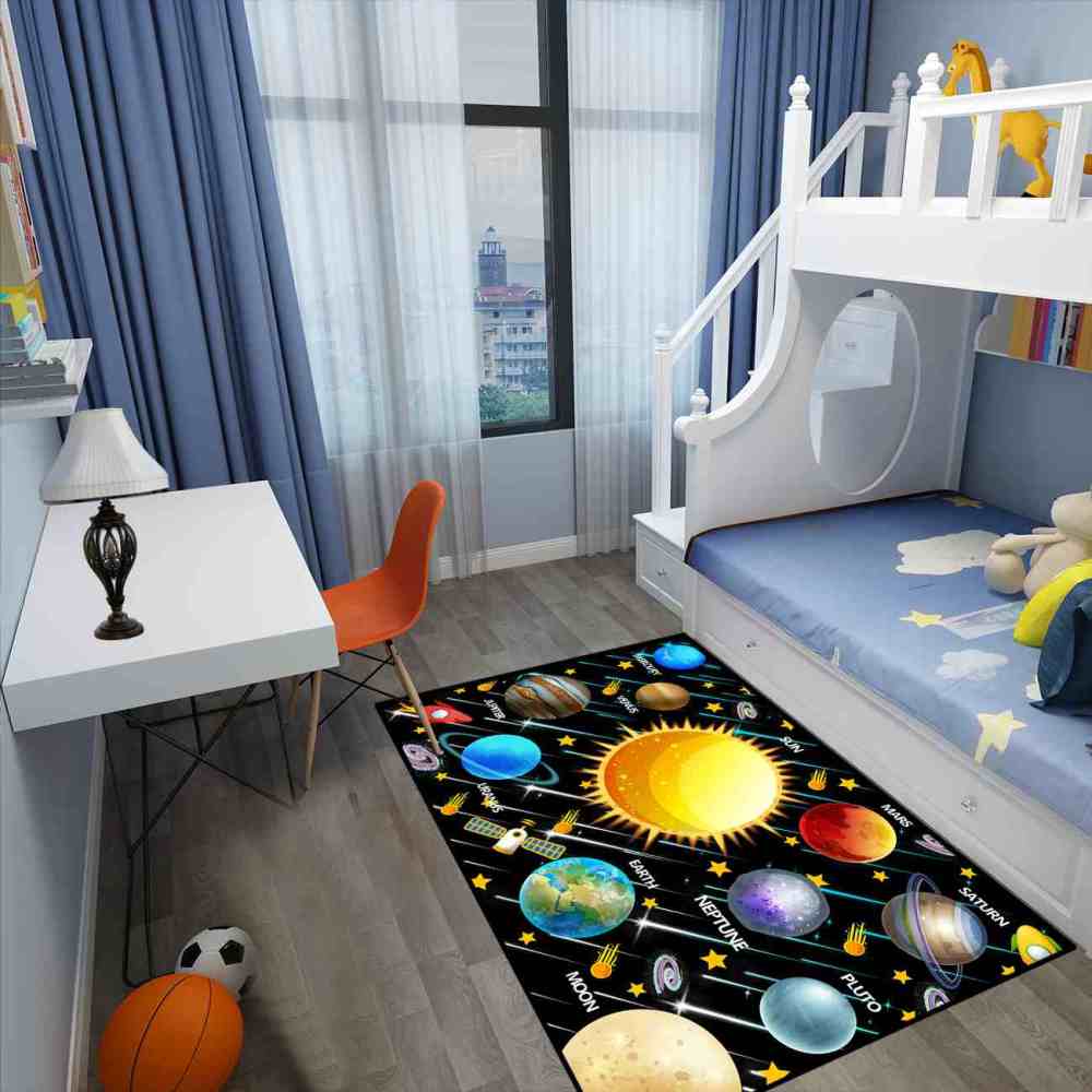 Shooting Stars & Radiant Sun Area Rug for Boys Room | CozyLil