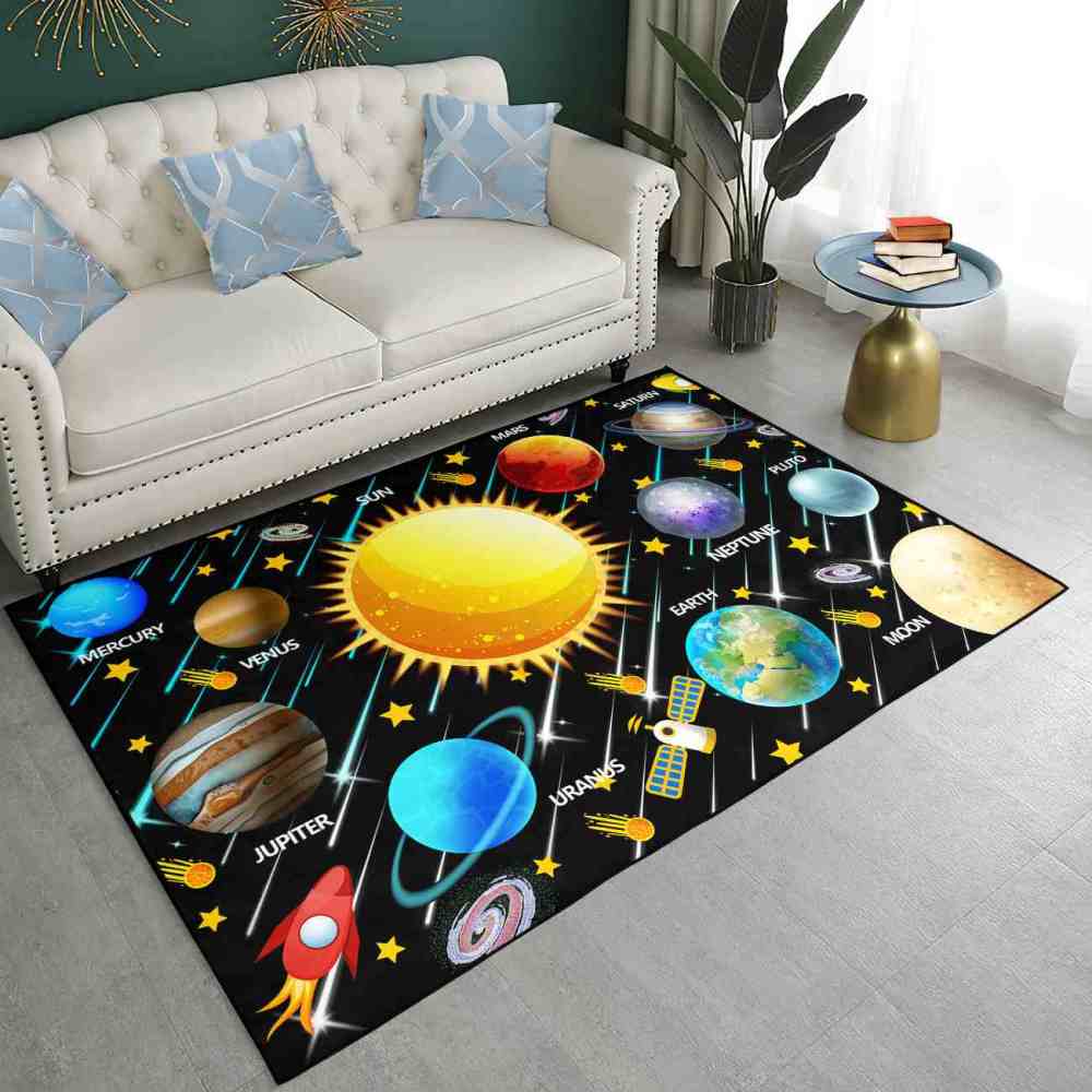 Shooting Stars & Radiant Sun Area Rug for Boys Room | CozyLil