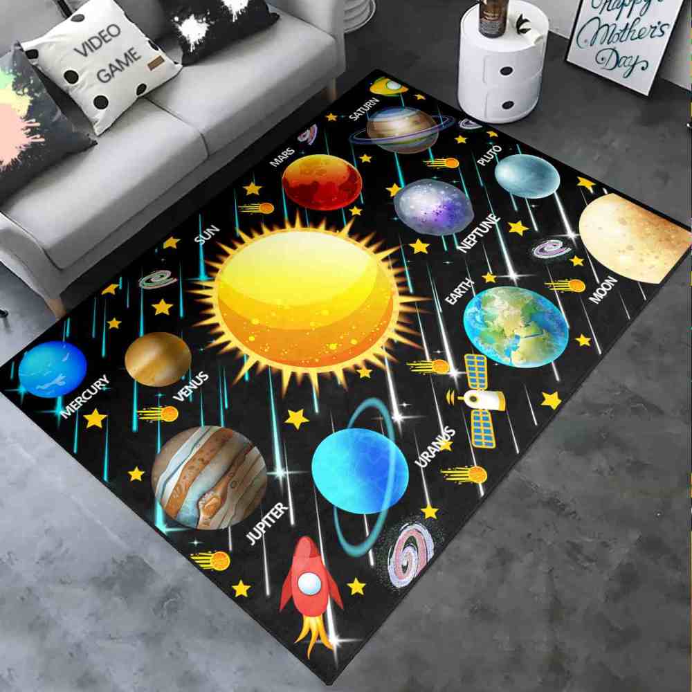 Shooting Stars & Radiant Sun Area Rug for Boys Room | CozyLil